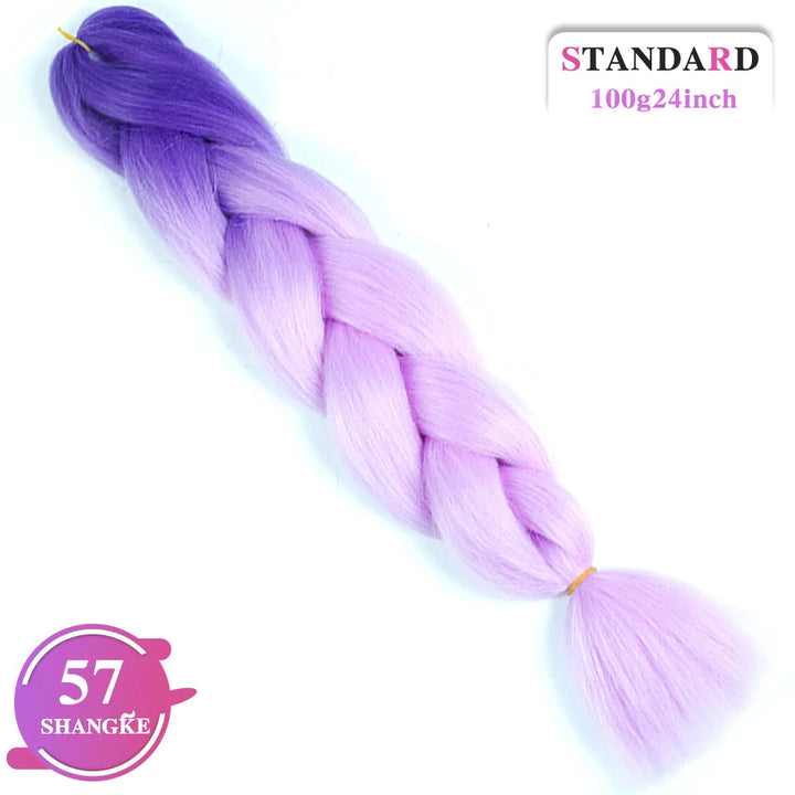 24 Inch Rainbow Weaving Hair Extensions – Synthetic Professional Color Weave Hair 55