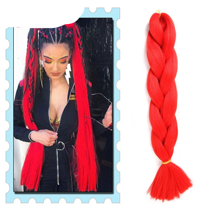 Braiding Hair Extensions for Women 4 Packs 24Inch High Temperature Ombre Jumbo Synthetic Braiding Hair for Twist Crochet Braids