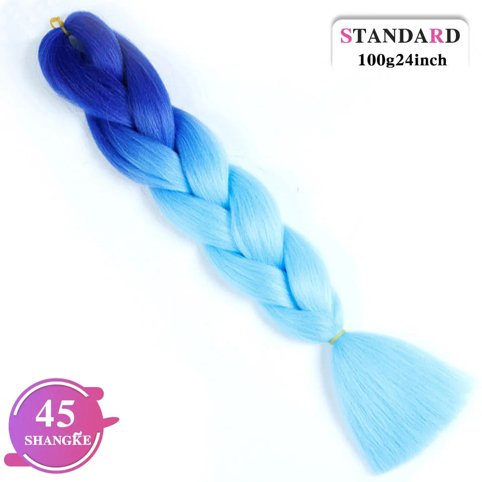 24 Inch Rainbow Weaving Hair Extensions – Synthetic Professional Color Weave Hair 55