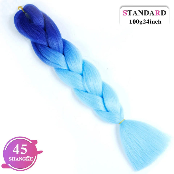24 Inch Rainbow Weaving Hair Extensions – Synthetic Professional Color Weave Hair 55