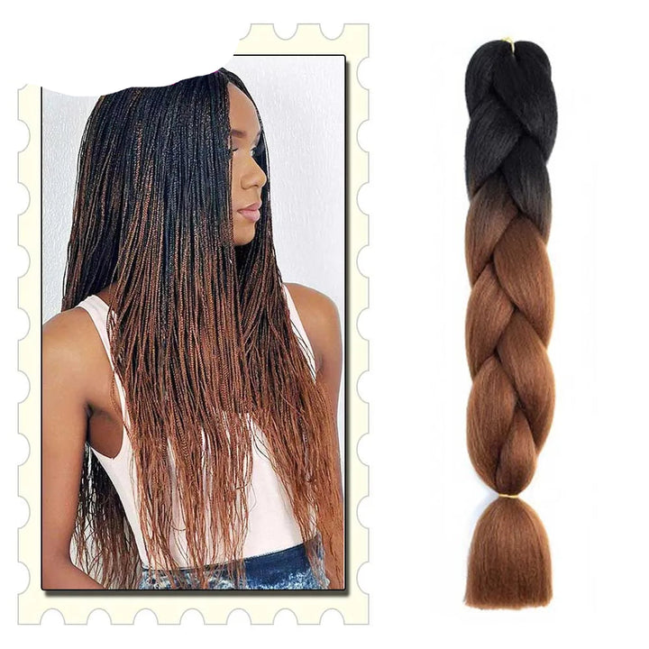 24" Pink Jumbo Braiding Hair – Yaki Texture Synthetic Bulk Extensions (Purple/Red/Green Options)