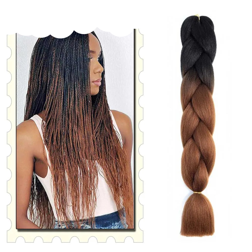 Synthetic Braiding Hair Extensions – Ombre Jumbo Braid Hair for Women, Wholesale DIY Hairstyle (Pink, Purple, Yellow)