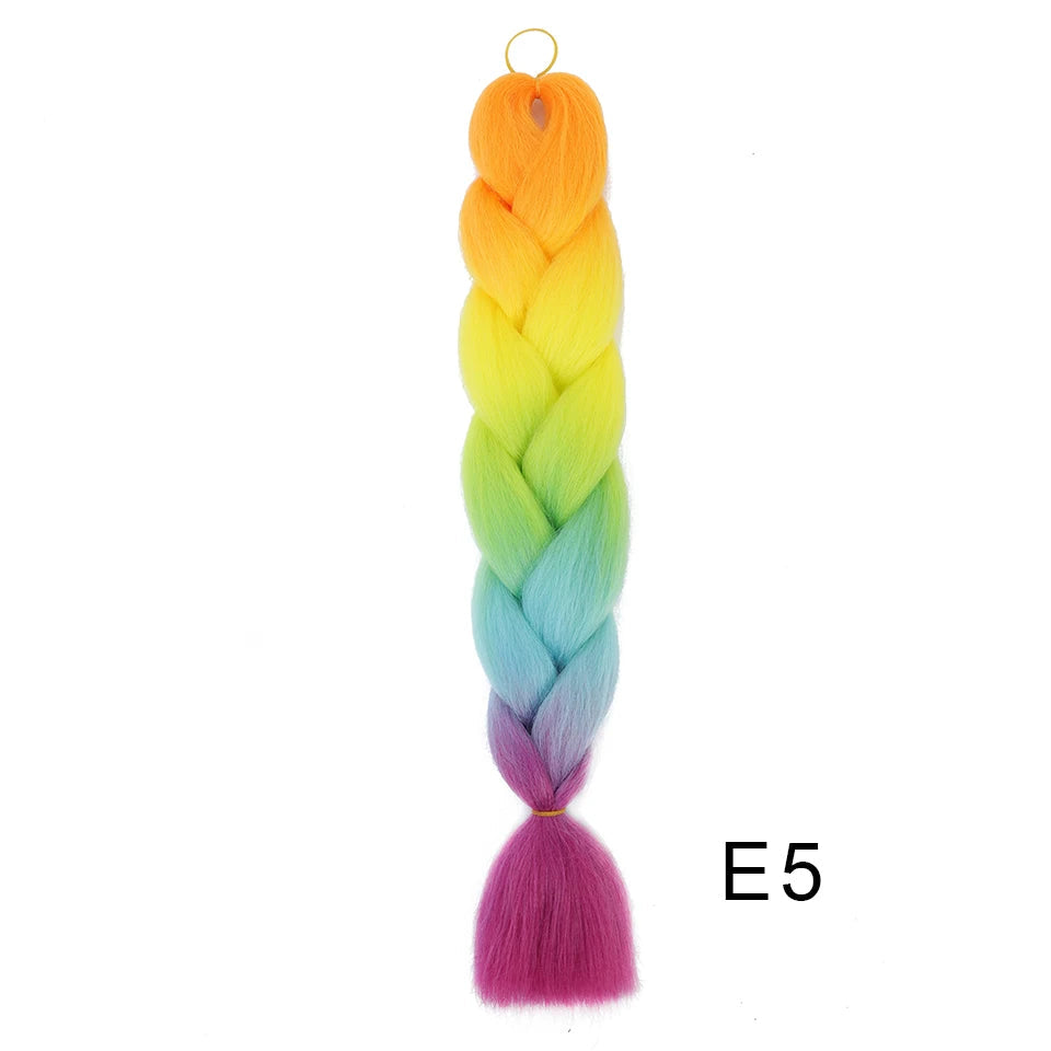 New Colors Synthetic Glowing Ombre Jumbo Twist Braiding Hair – Kanekalon Hair Extensions for Women
