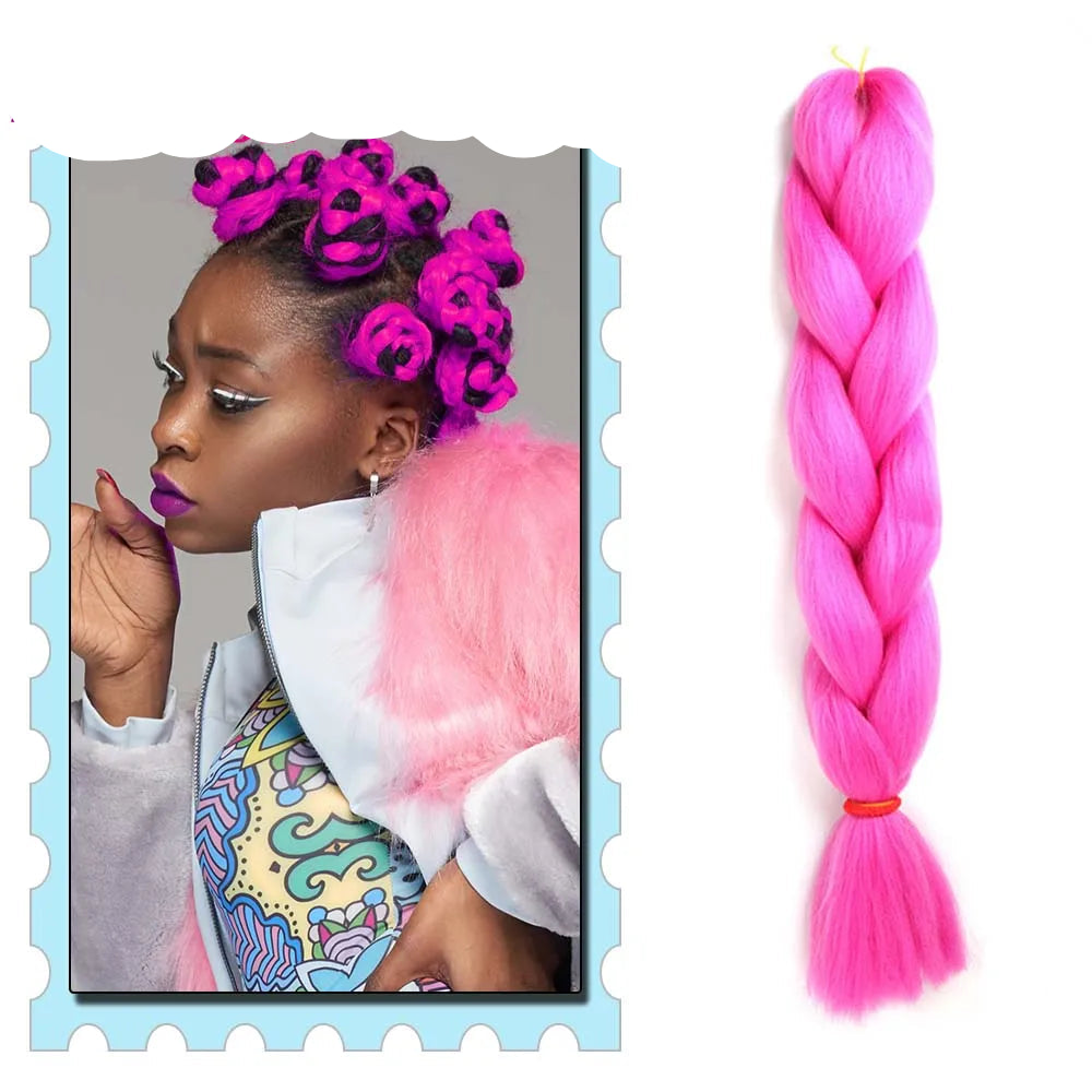 Braiding Hair Extensions for Women 4 Packs 24Inch High Temperature Ombre Jumbo Synthetic Braiding Hair for Twist Crochet Braids