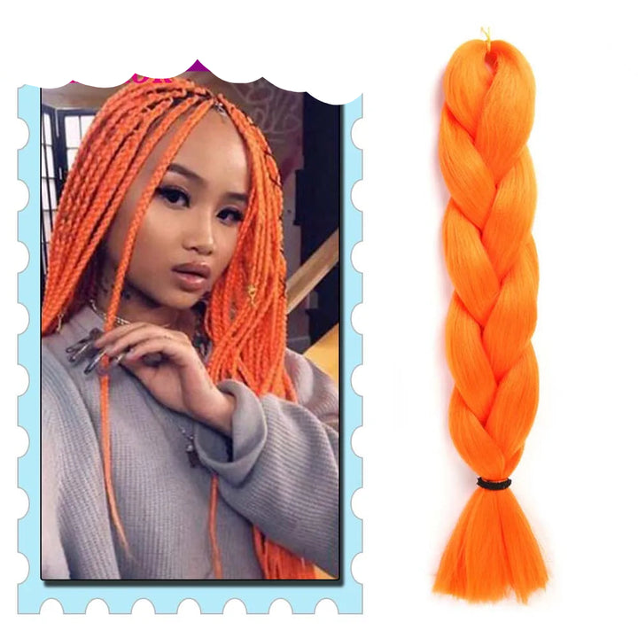 Braiding Hair Extensions for Women 4 Packs 24Inch High Temperature Ombre Jumbo Synthetic Braiding Hair for Twist Crochet Braids