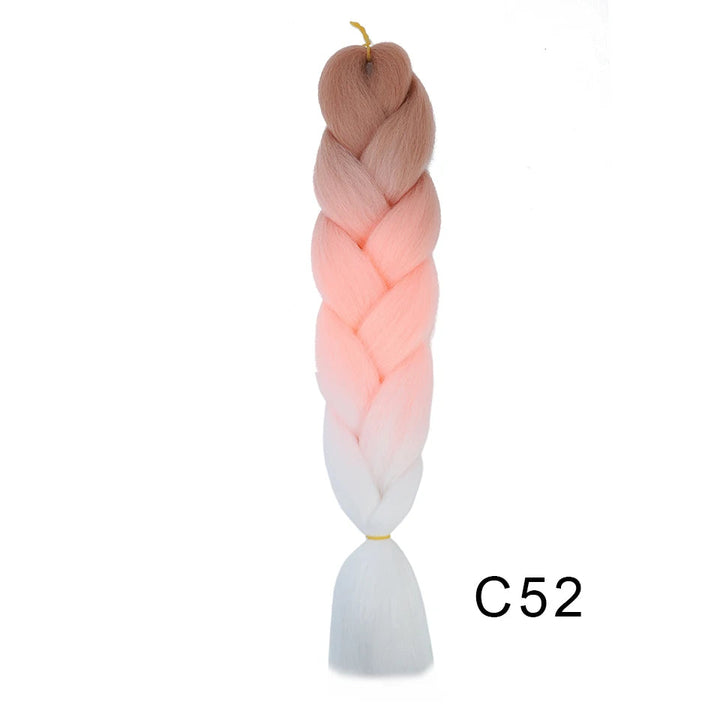 New Colors Synthetic Glowing Ombre Jumbo Twist Braiding Hair – Kanekalon Hair Extensions for Women