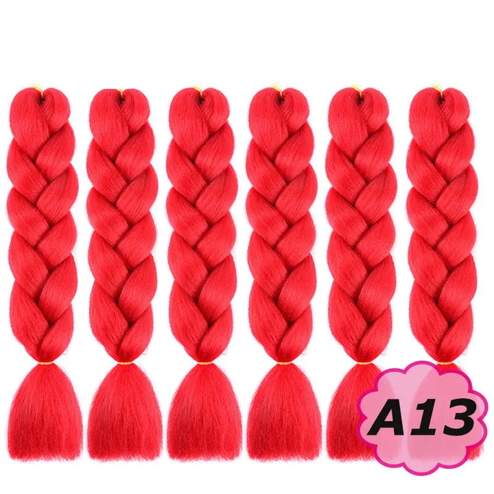 Red braided hair extensions 