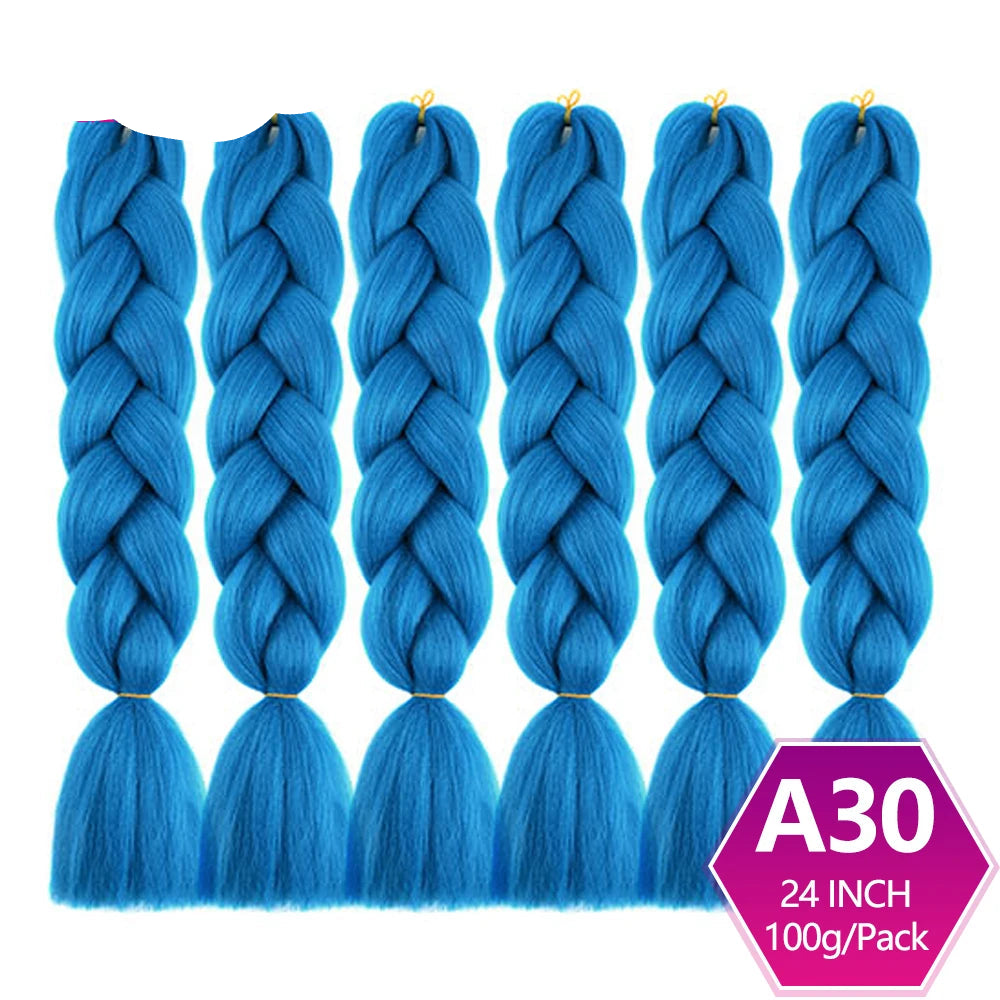 Blue braided hair extensions with on a white background
