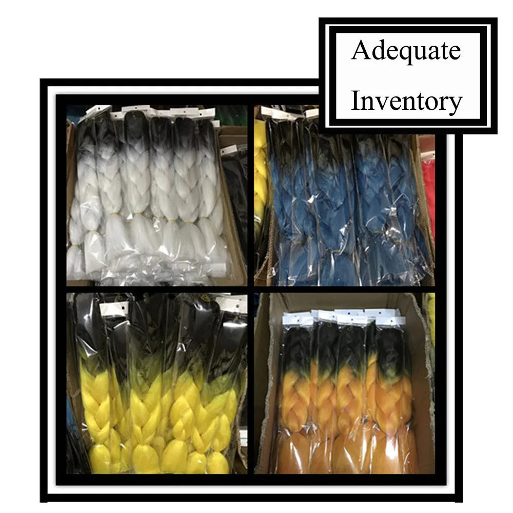 Four boxes of fishing lures in different colors with 'Adequate Inventory' text.