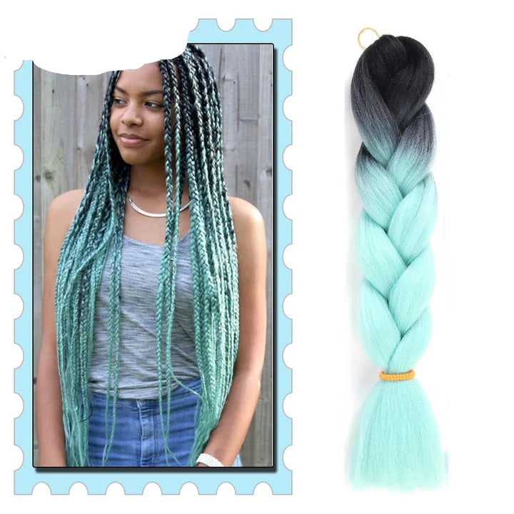 Synthetic Braiding Hair 24 Inch – Kanekalon Ombre Pre-Stretched Jumbo Braids