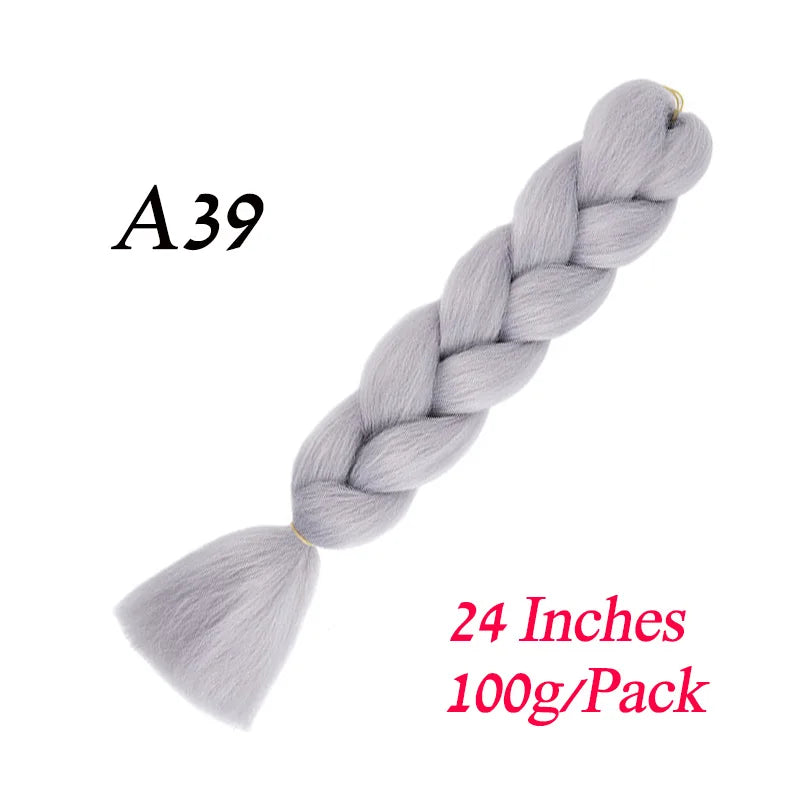 24 Inch Pre-Stretched Jumbo Braiding Hair – Synthetic Kanekalon Extensions for African Braids (100g) 444