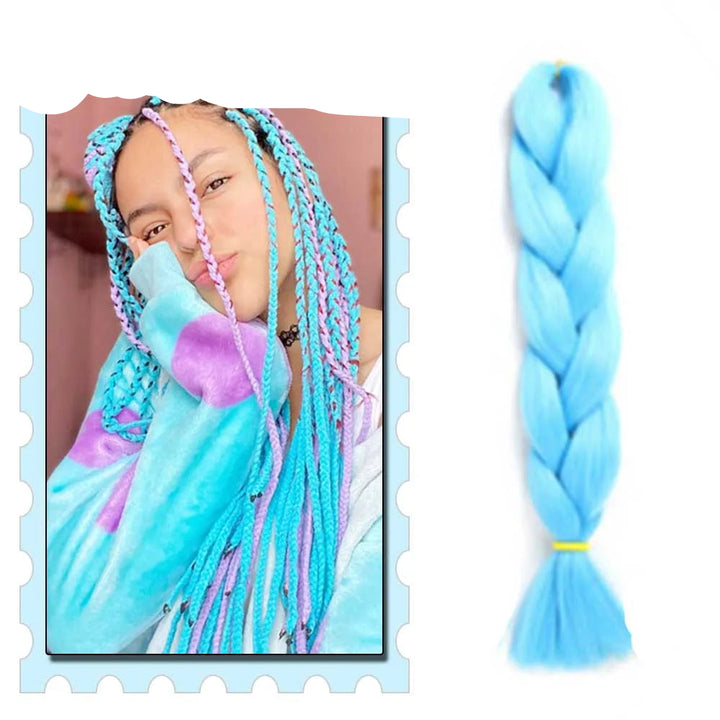 Braiding Hair Extensions for Women 4 Packs 24Inch High Temperature Ombre Jumbo Synthetic Braiding Hair for Twist Crochet Braids