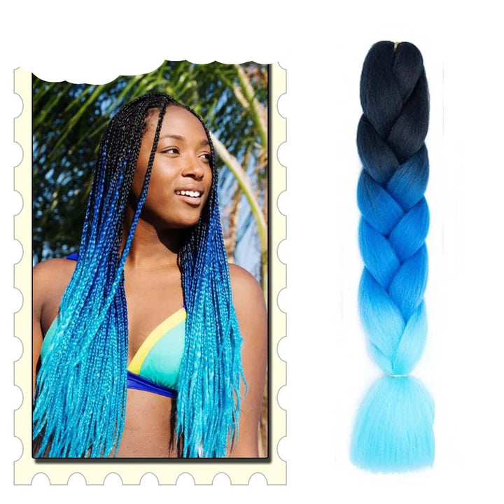 Synthetic Braiding Hair Extensions – Ombre Jumbo Braid Hair for Women, Wholesale DIY Hairstyle (Pink, Purple, Yellow)