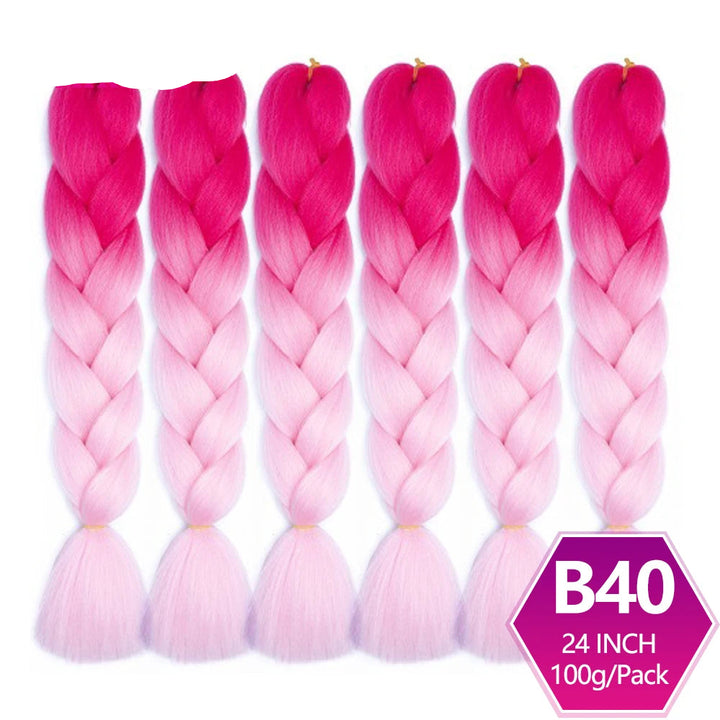 6 Packs 24 Inch Ombre Jumbo Braiding Hair – High-Temperature Synthetic Extensions for Twist & Crochet Braids