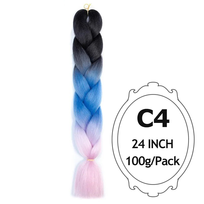 Colorful braided hair extension with  on a white background