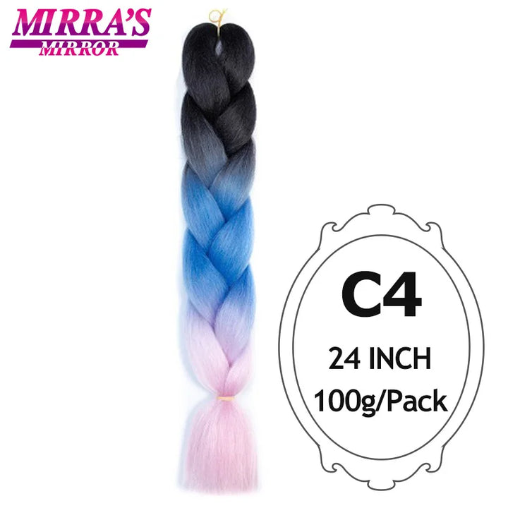 Synthetic Braiding Hair Extensions – Ombre Jumbo Braid Hair for Women, Wholesale DIY Hairstyle (Pink, Purple, Yellow)