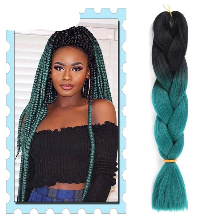 Synthetic Braiding Hair 24 Inch – Kanekalon Ombre Pre-Stretched Jumbo Braids
