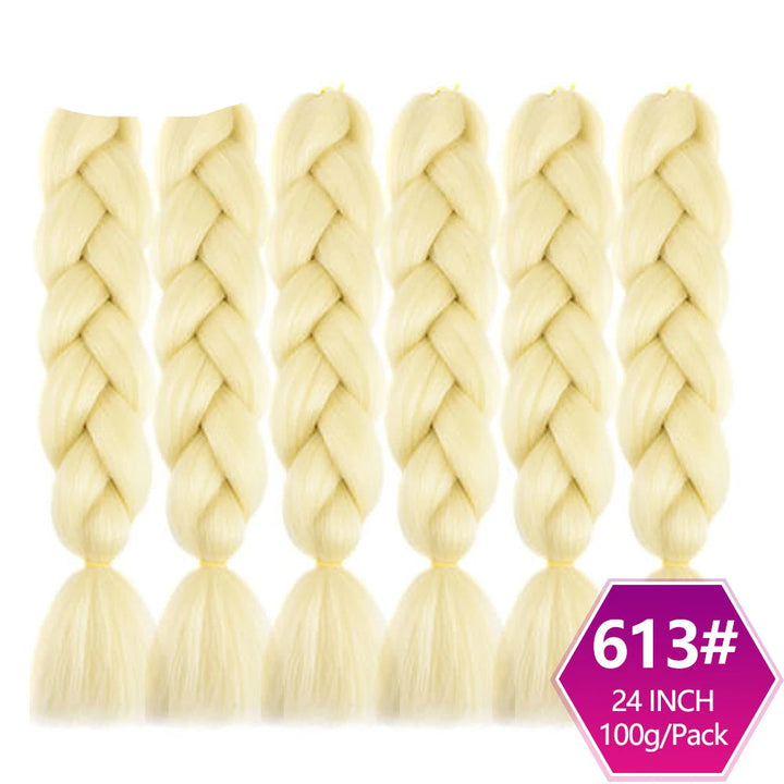 6 Packs 24 Inch Ombre Jumbo Braiding Hair – High-Temperature Synthetic Extensions for Twist & Crochet Braids