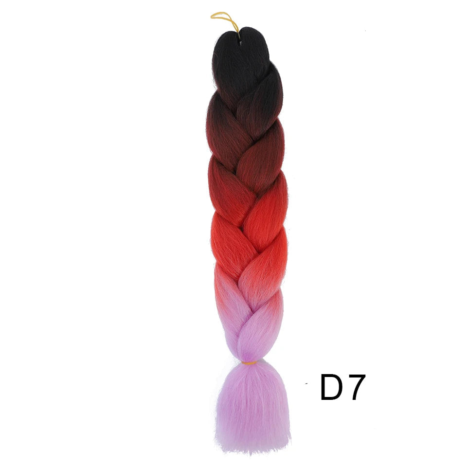 New Colors Synthetic Glowing Ombre Jumbo Twist Braiding Hair – Kanekalon Hair Extensions for Women