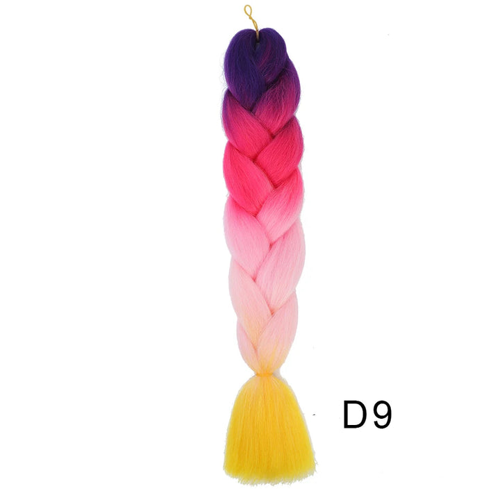 New Colors Synthetic Glowing Ombre Jumbo Twist Braiding Hair – Kanekalon Hair Extensions for Women