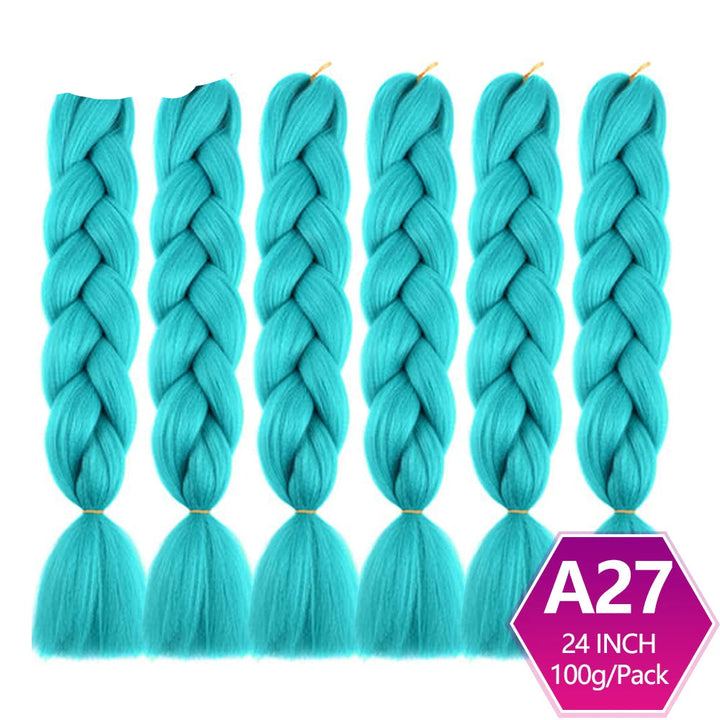 6 Packs 24 Inch Ombre Jumbo Braiding Hair – High-Temperature Synthetic Extensions for Twist & Crochet Braids