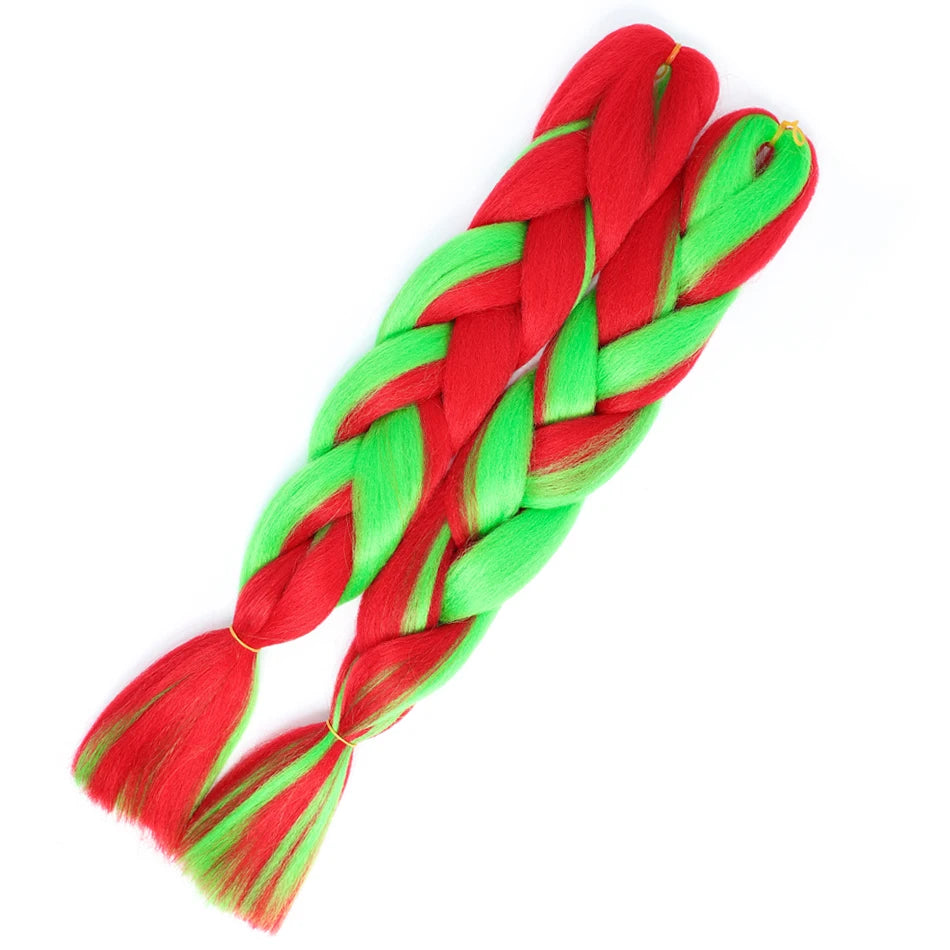 24 Inch Jumbo Braiding Hair – 100g Synthetic Ombre Multi-Color Braids Extension 454