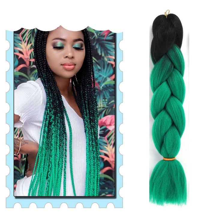 Braiding Hair Extensions for Women 4 Packs 24Inch High Temperature Ombre Jumbo Synthetic Braiding Hair for Twist Crochet Braids