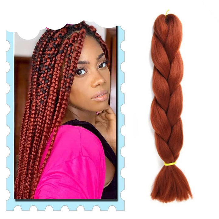 Braiding Hair Extensions for Women 4 Packs 24Inch High Temperature Ombre Jumbo Synthetic Braiding Hair for Twist Crochet Braids
