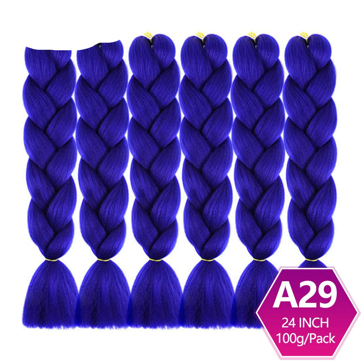 6 Packs 24 Inch Ombre Jumbo Braiding Hair – High-Temperature Synthetic Extensions for Twist & Crochet Braids