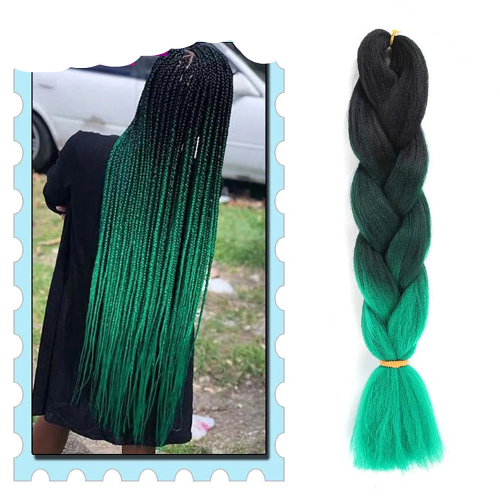 Braiding Hair Extensions for Women 4 Packs 24Inch High Temperature Ombre Jumbo Synthetic Braiding Hair for Twist Crochet Braids