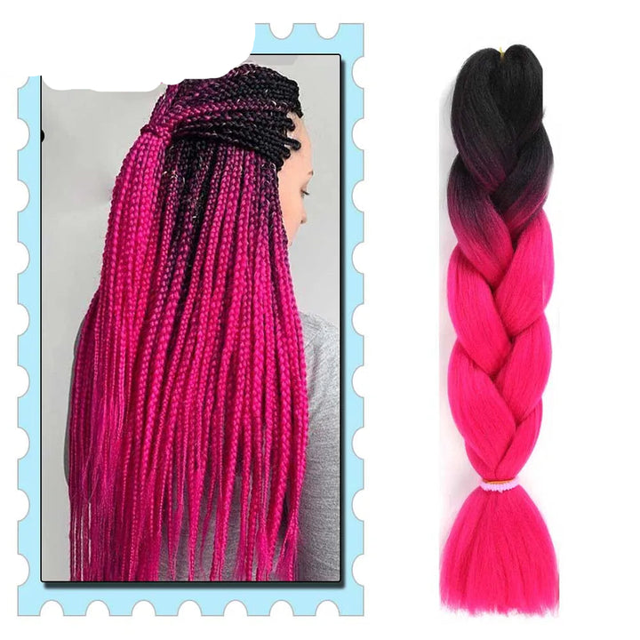 Synthetic Braiding Hair 24 Inch – Kanekalon Ombre Pre-Stretched Jumbo Braids