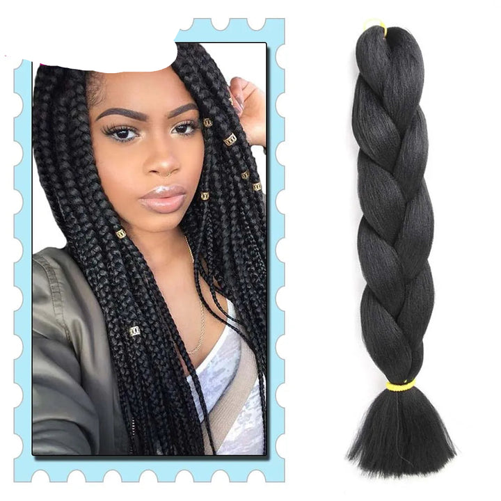 Synthetic Braiding Hair 24 Inch – Kanekalon Ombre Pre-Stretched Jumbo Braids