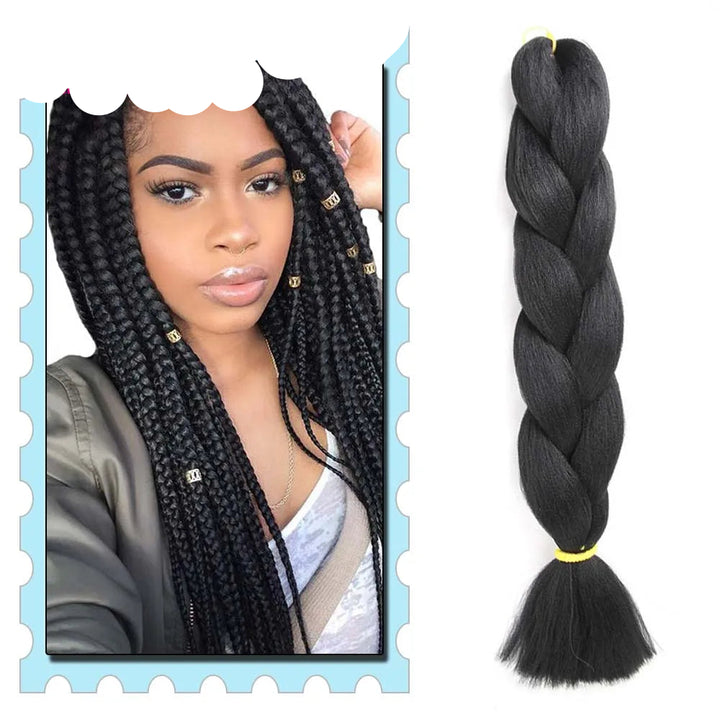 3/4/5/6 Packs Jumbo Braiding Hair 24 Inch Purple Jumbo Braids Hair Extensions for Women Synthetic Fiber Pink Blue Red Braid Hair