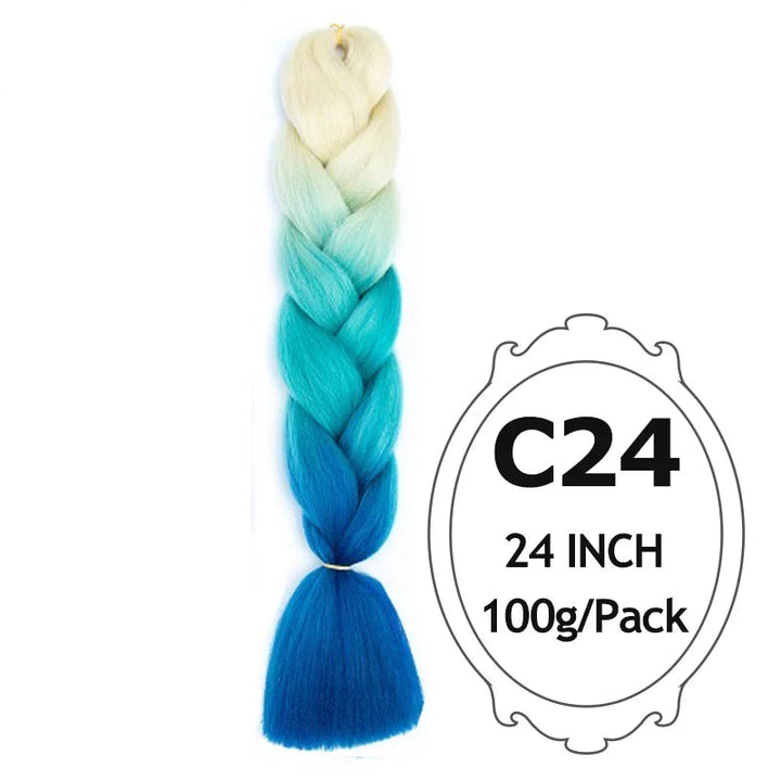 Synthetic Braiding Hair Extensions – Ombre Jumbo Braid Hair for Women, Wholesale DIY Hairstyle (Pink, Purple, Yellow)