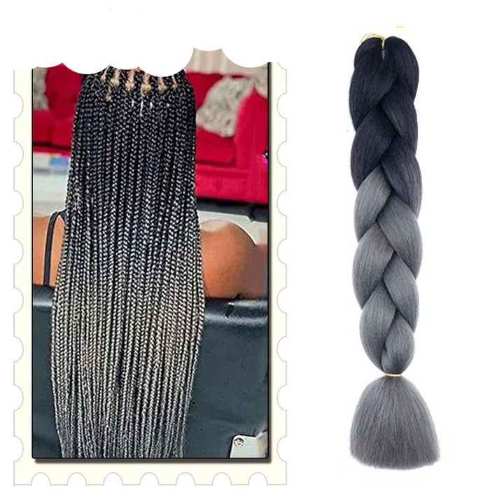 Synthetic Braiding Hair Extensions – Ombre Jumbo Braid Hair for Women, Wholesale DIY Hairstyle (Pink, Purple, Yellow)