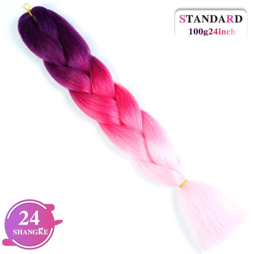 24 Inch Rainbow Weaving Hair Extensions – Synthetic Professional Color Weave Hair 55