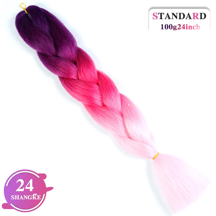 24 Inch Rainbow Weaving Hair Extensions – Synthetic Professional Color Weave Hair 55