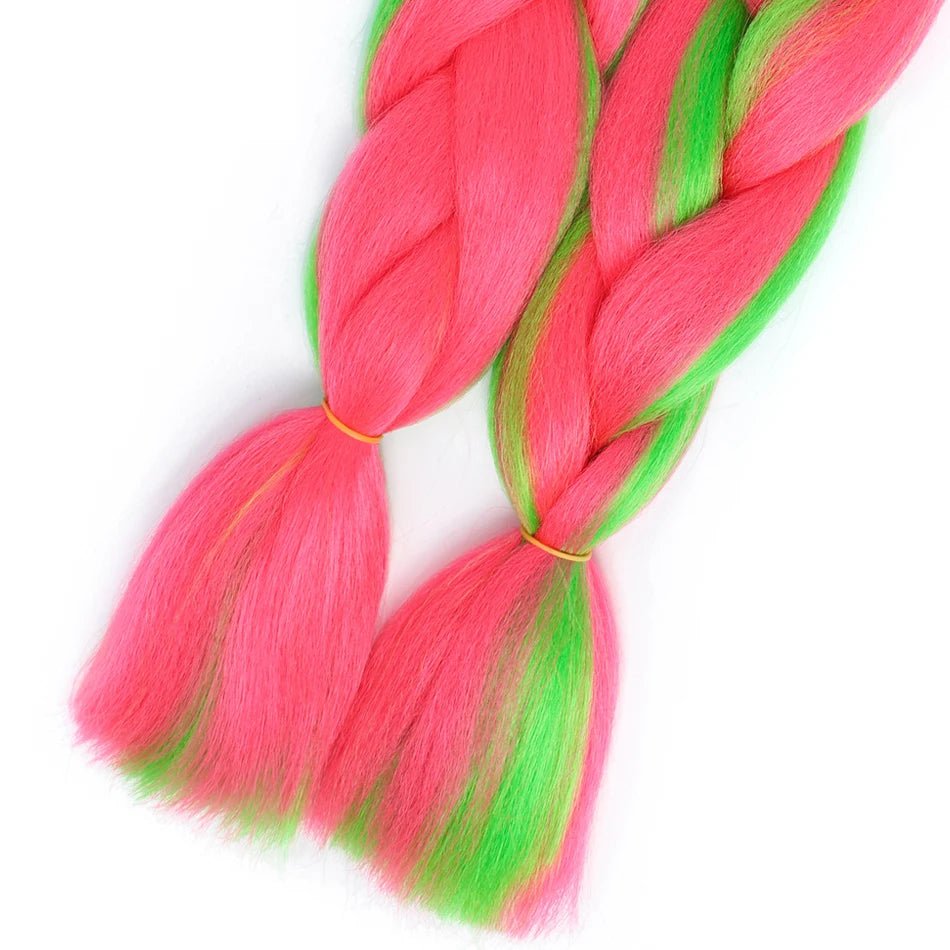 24 Inch Jumbo Braiding Hair – 100g Synthetic Ombre Multi-Color Braids Extension 454