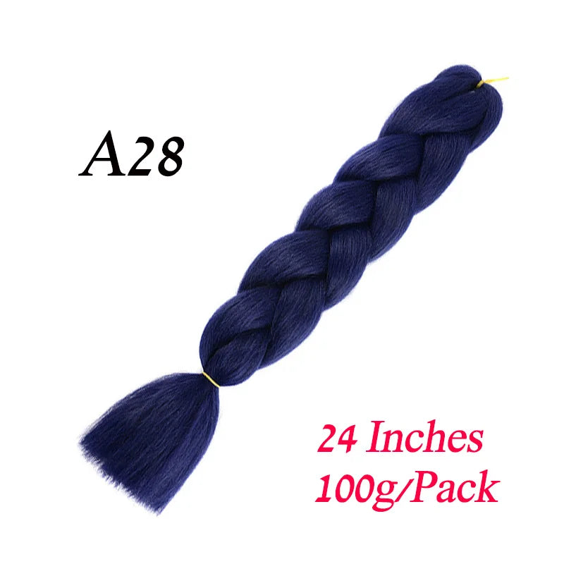 24 Inch Synthetic Ombre Braiding Hair – Jumbo Braid Extensions for DIY Hairstyles (Blue/Grey)