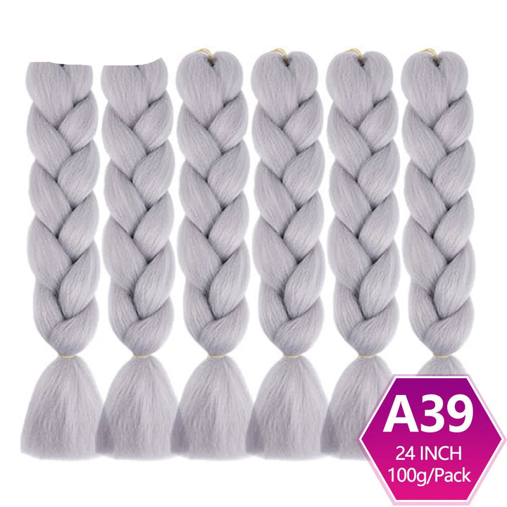 Gray braided hair extensions 