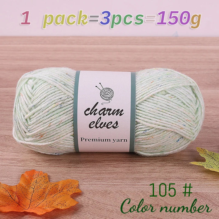 150g Colorful Dot Spray Yarn – Medium-Thick Cotton Yarn for Hand-Knitting (3 Pcs / Pack)