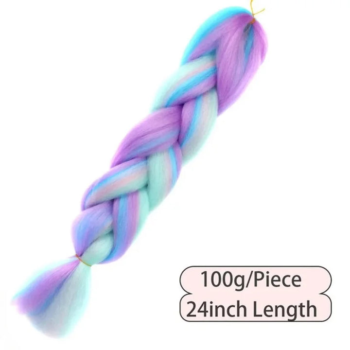Synthetic 24 Inch Jumbo Braiding Hair – Afro Ombre Yaki Straight Crochet & Box Braids
