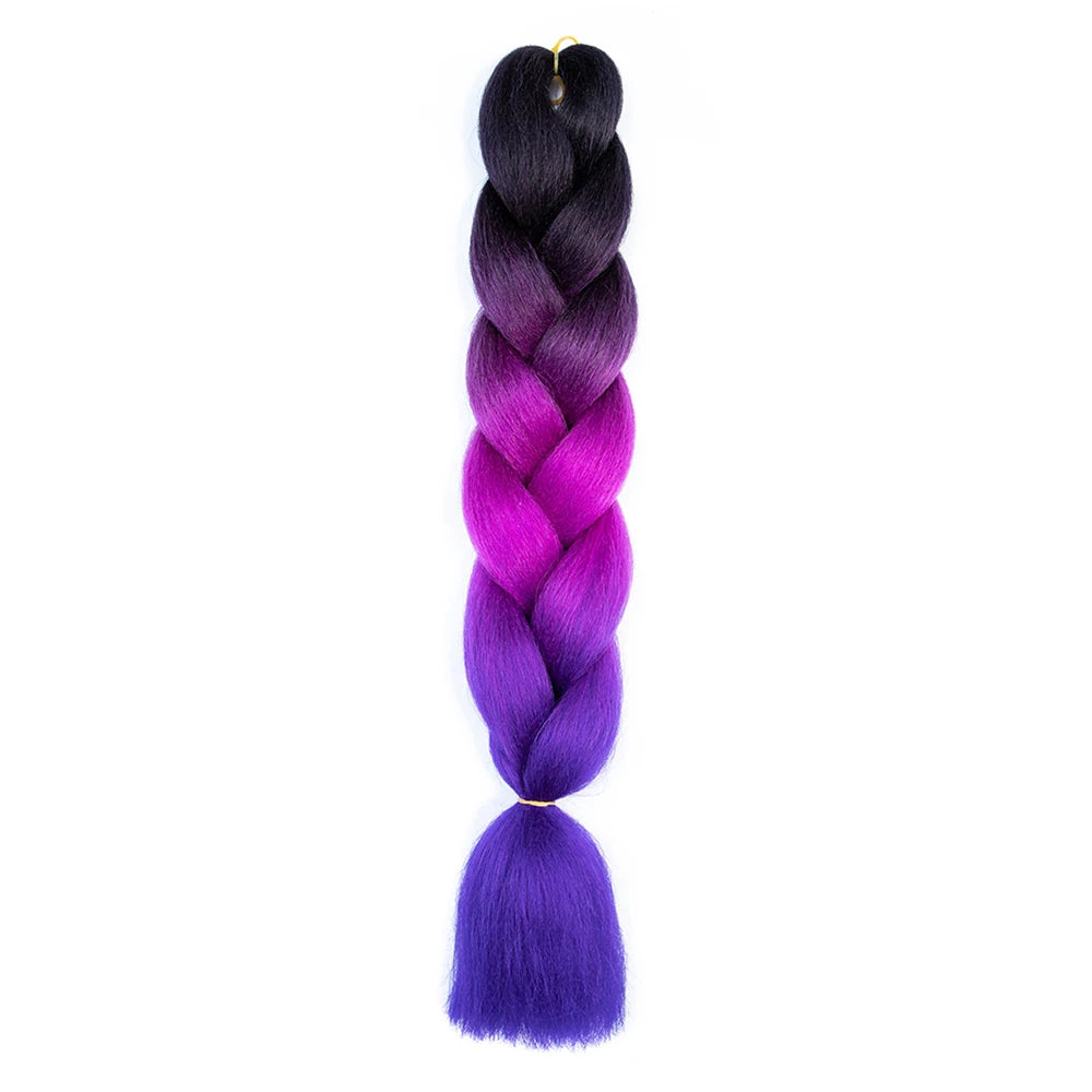 24 Inch Jumbo Braids Extensions – Synthetic Afro Ombre Kanekalon Hair for Children