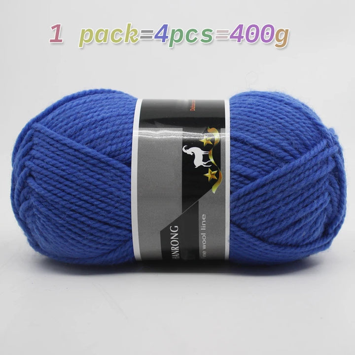 400g Thick Alpaca Wool Yarn – Chunky Knitting Yarn for Sweaters, Scarves, Hats & Coats (4 Skeins Pack)