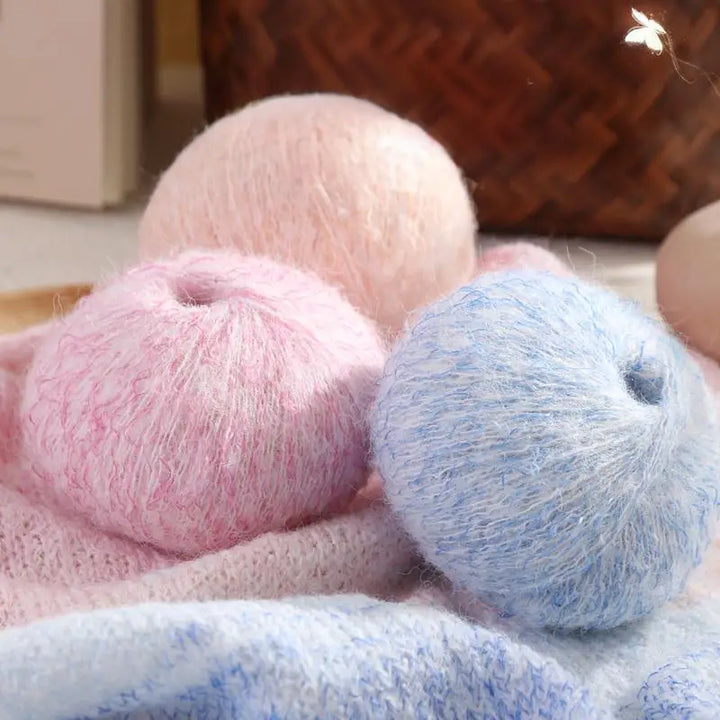 150g Premium Mohair Yarn – Tobacco Multi-Color Knitting Yarn (3 Pieces/Pack)