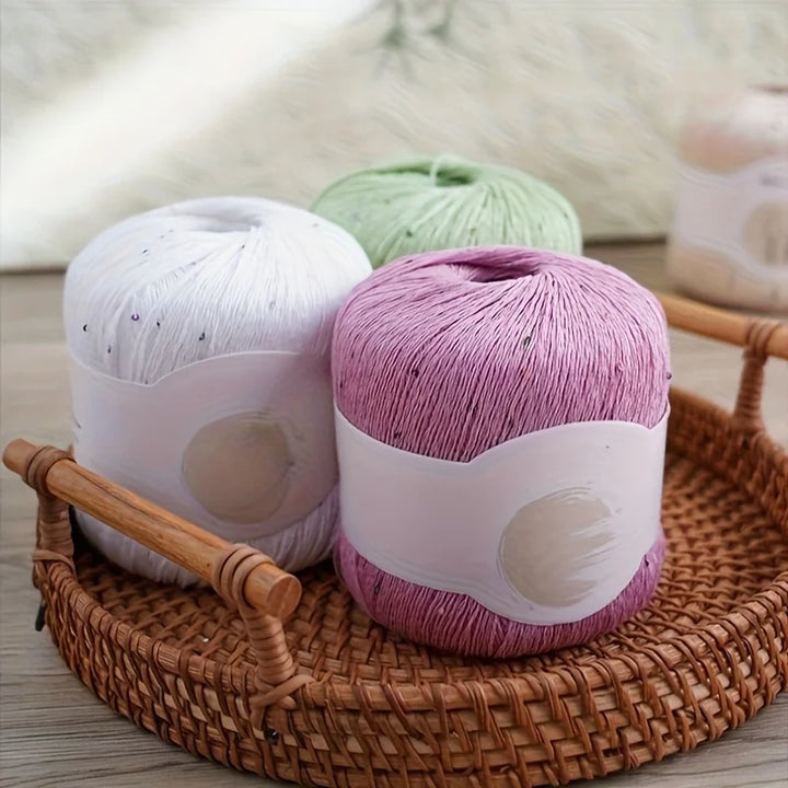 200g Colorful Sequin Yarn – Soft Knitting Yarn for Sweaters, Scarves & DIY Crafts (4 Pieces/Pack)