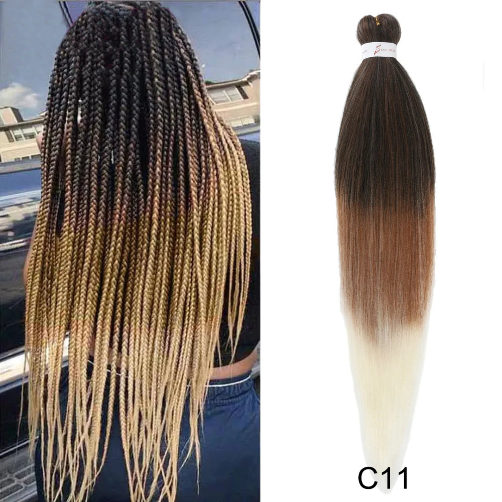 26 Inch Pre-Stretched Braiding Hair – Xpression-Style Smooth Yaki Straight Synthetic Extensions