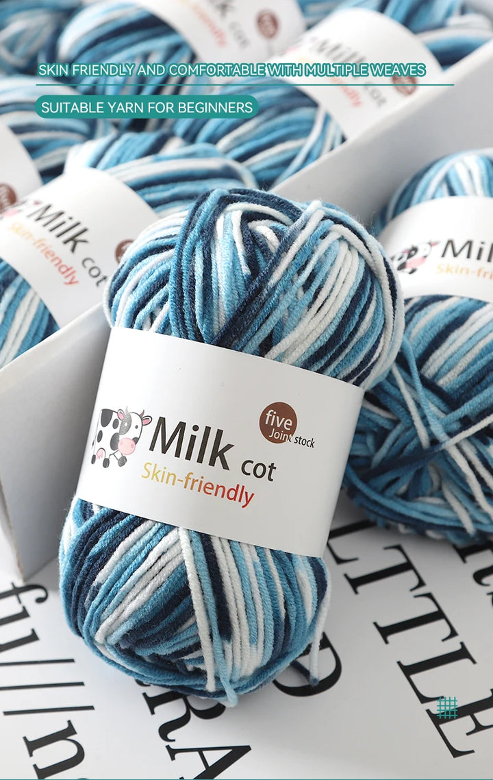 Colorful 5-Strand Gradient Yarn – Multi-Color Segment-Dyed Knitting Yarn for Sweaters, Hats, Scarves & DIY Crafts