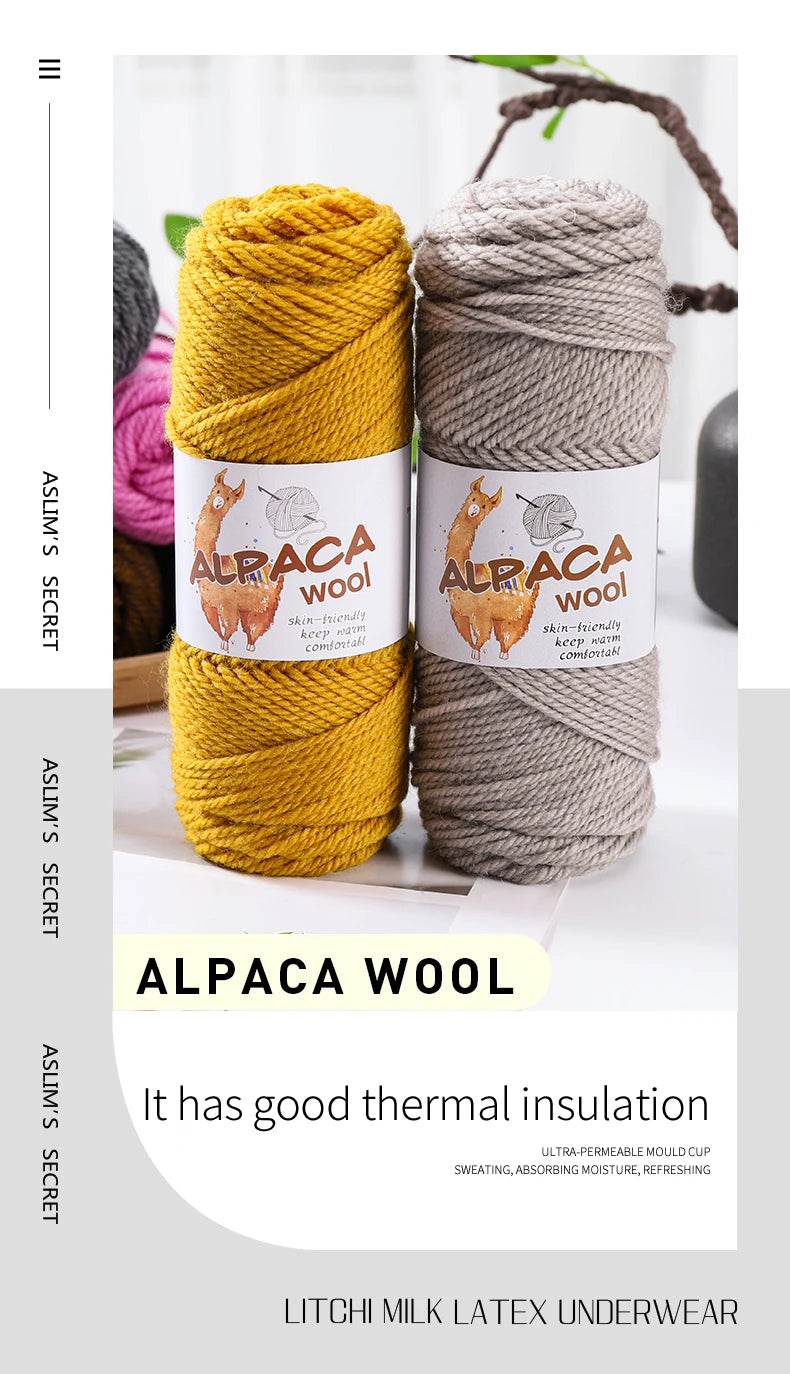 500g Thick Alpaca Wool Yarn Set (5 Skeins) – Soft Warm Knitting Yarn for Sweaters, Scarves, Hats & Winter Crafts