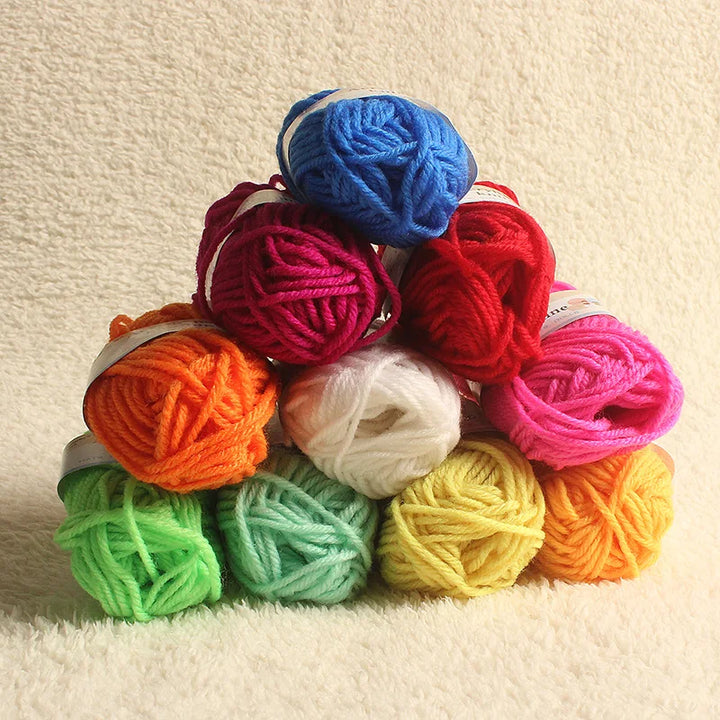 12-Color Yarn Set for Crochet & Knitting – Beginner DIY Craft Yarn Kit for School & Hobby Projects